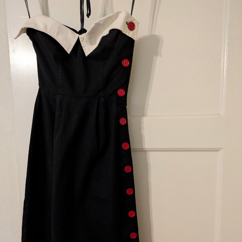 70's Young Edwardian Black Dress
